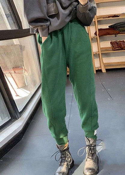 Apricot Pockets Warm Fleece Pants Winter