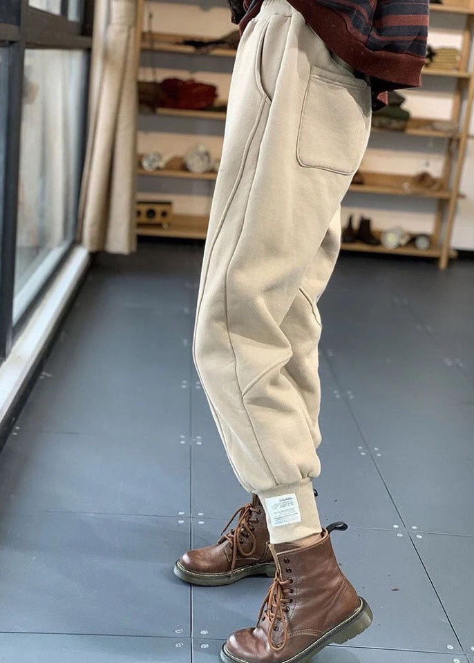 Apricot Pockets Warm Fleece Pants Winter