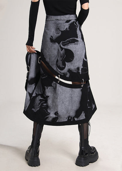 Asymmetrical Tie Dye Cotton Skirt Spring