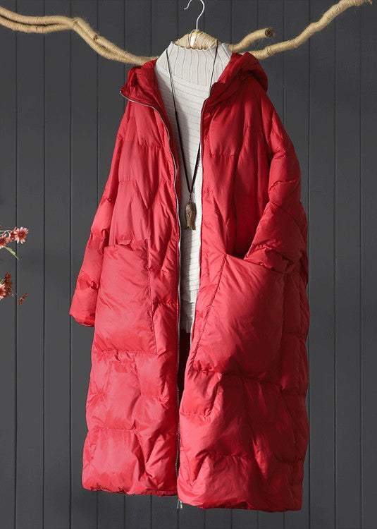 Beige Hooded Pockets Fine Cotton Filled Parkaer Winter