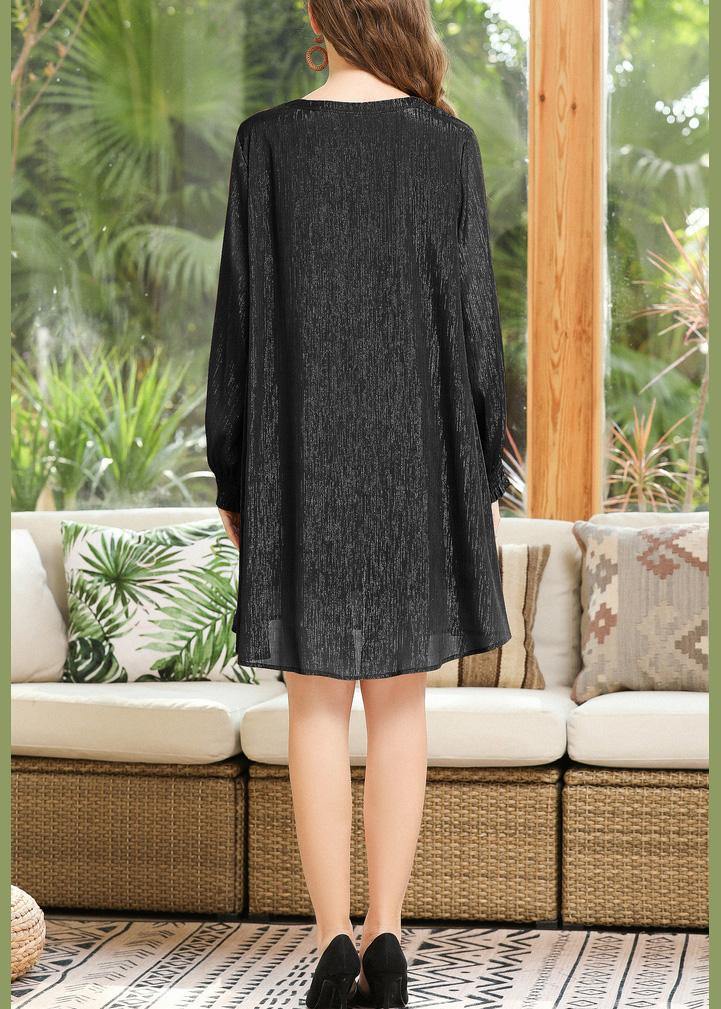 Black Chiffon Summer Holiday Dress