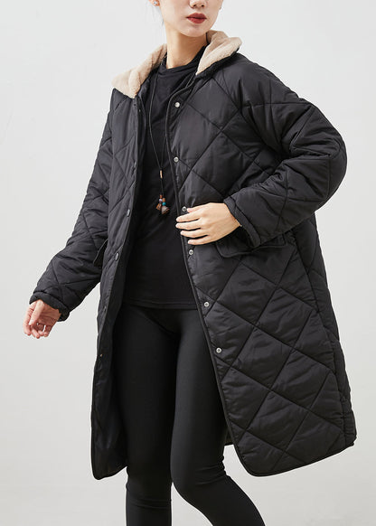Black Fur Collar Pockets Thick Duck Down Jackets Winter