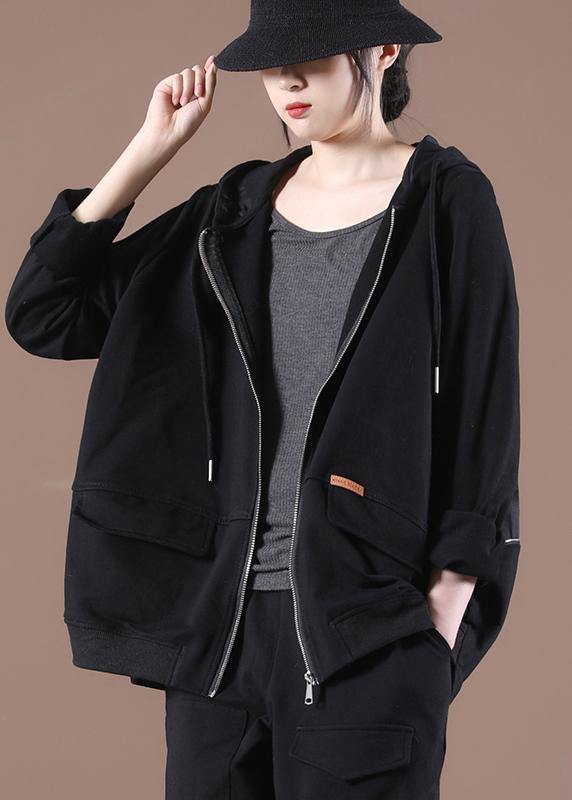 Black Hooded Short Coat
