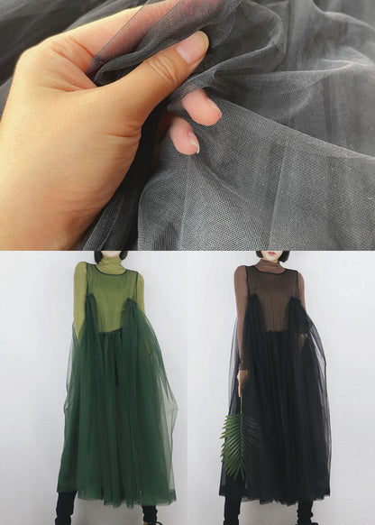 Black Ruffled Patchwork Tulle Vacation Dresses Sleeveless