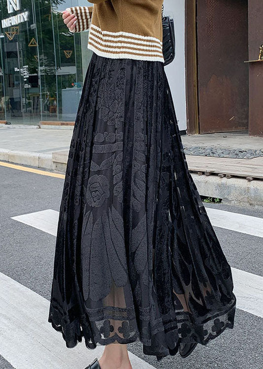 Black Velour Skirt Winter