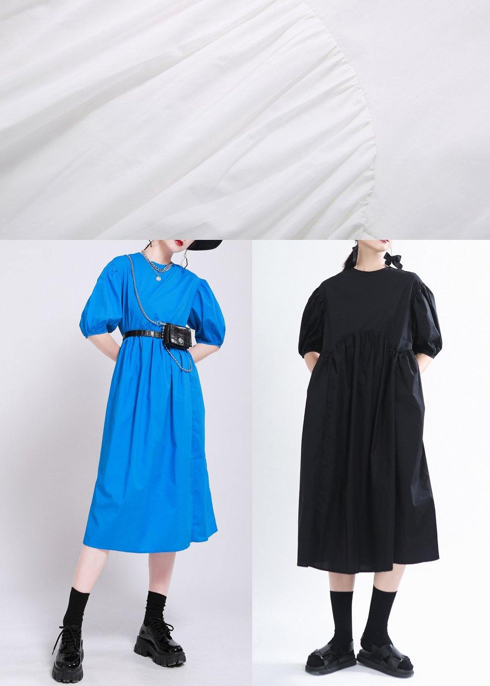 Blue Loose Cotton Summer Dresses