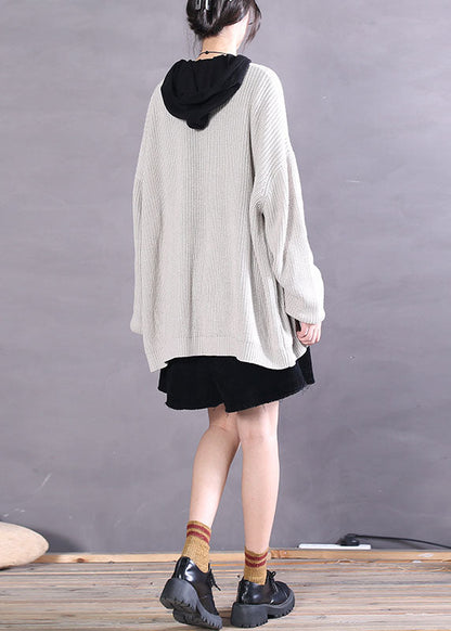 Grey Button Cozy Knit Cardigan Spring