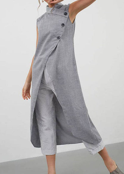 Cross Collar Asymmetrical Tank Tops Blouse