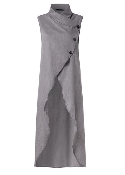 Cross Collar Asymmetrical Tank Tops Blouse