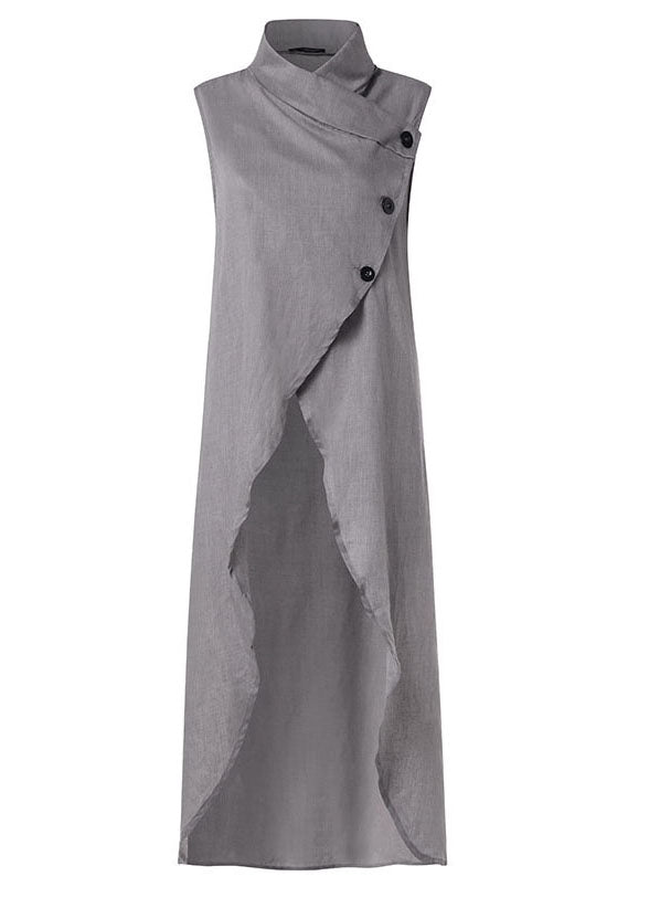 Cross Collar Asymmetrical Tank Tops Blouse