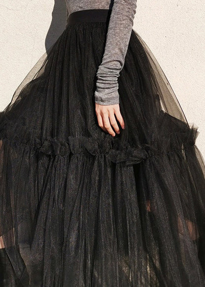 Classy Black Tulle Skirts Spring