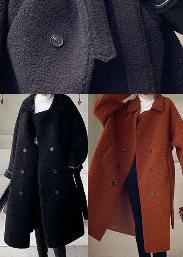 Chocolate Button Faux Fur Cinched Winter Coat