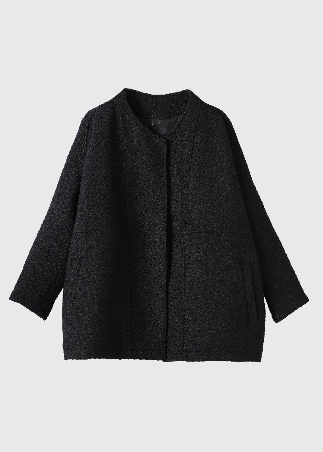 Coffee Button Patchwork Cozy Woolen Coat Fall