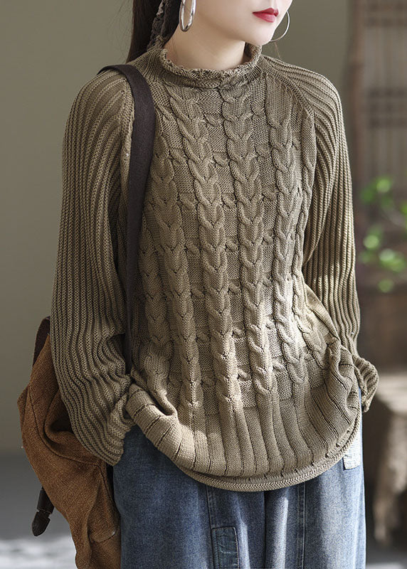Chocolate Loose Cozy Knit Sweater Winter