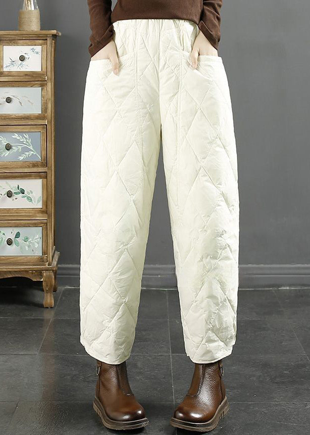 Coffee Pockets Fine Cotton Filled Crop Pants Winter