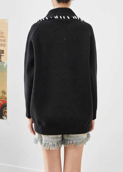 Colorblock Oversized Patchwork Knit Pullover Fall