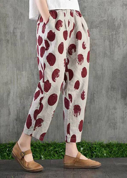 Style Black Printed Cotton Cropped Pants Summer