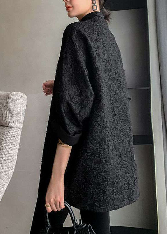 Fine Black Print Coats Spring