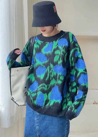 Green O-neck Cozy Knit Winter Sweaters