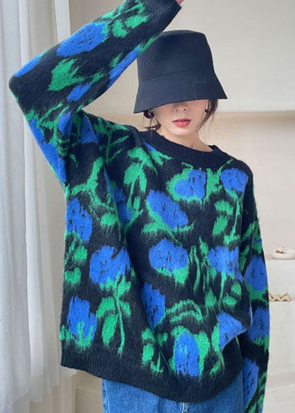 Green O-neck Cozy Knit Winter Sweaters