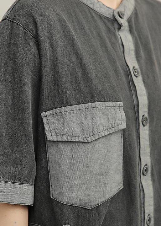 Grey Button Summer Outfits Shorts