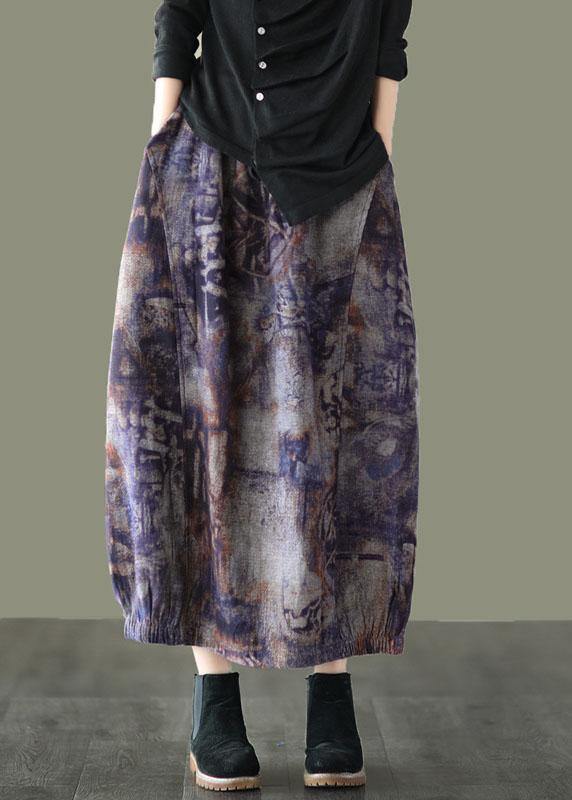Brown Leopard Print Retro Print a Line Pockets Fall Skirts