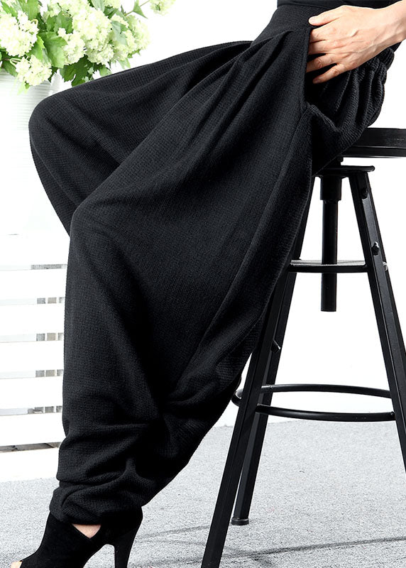 Grey Wrinkled Pockets Regular Lantern Winter Pants