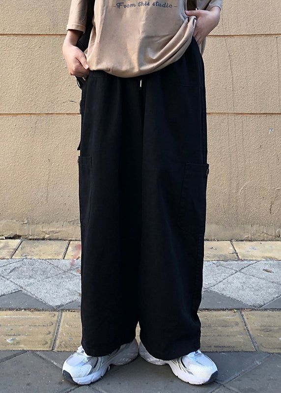 Khaki Pockets Cotton Pants Summer