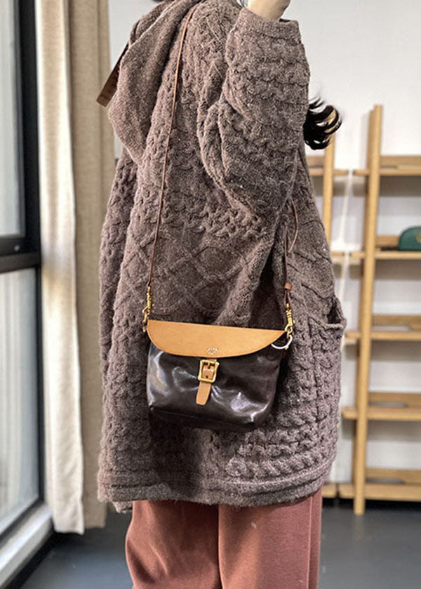 Khaki V Neck Cable Rabbit Hair Knit Loose Cardigans Winter