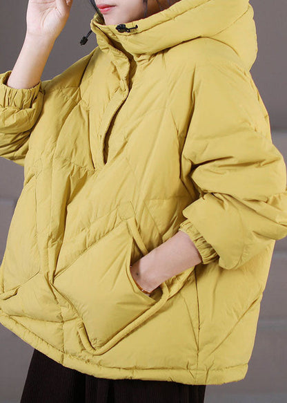 Light Green Hooded Drawstring Cotton Blend Pullover Jackets Winter