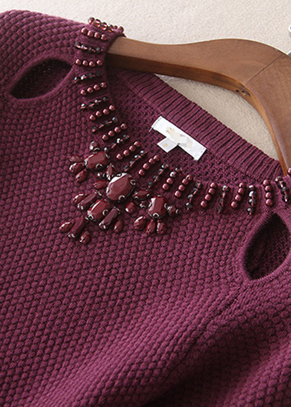 Mulberry O-neck Slim Fit Woolen Dresses Spring