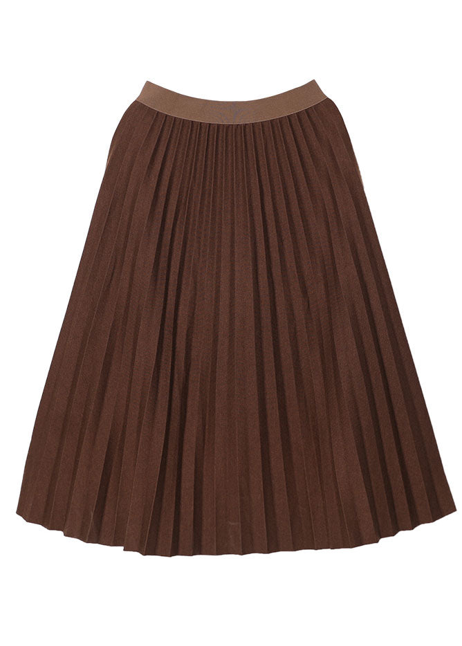 Natural Chocolate Thick Pleated Skirt Winter