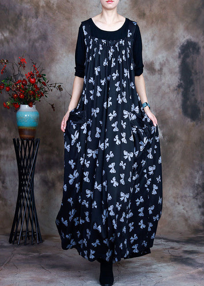 Navy Print Pockets Asymmetrical Design Fall 2 Piece Outfit