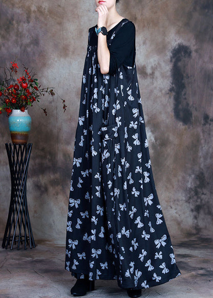Navy Print Pockets Asymmetrical Design Fall 2 Piece Outfit