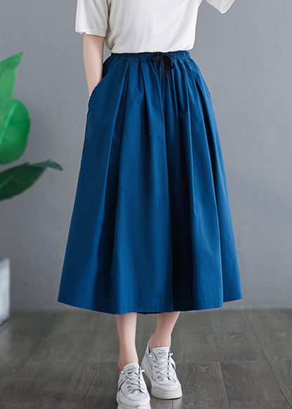 Navy Tie Waist Crop Pants Skirt Summer