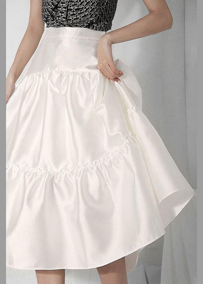Nude Asymmetrical Design Summer Tiered Skirts