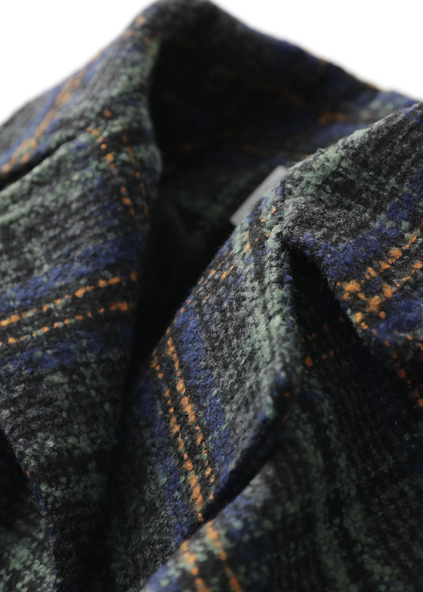 Peter Pan Collar Plaid Woolen Coat Winter