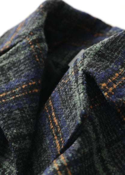 Peter Pan Collar Plaid Woolen Coat Winter