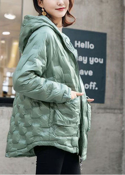 Pink Hooded Zippered Duck Down Winter Coats Winter