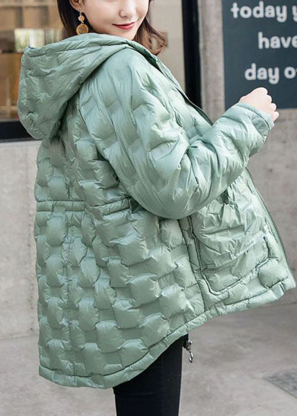 Pink Hooded Zippered Duck Down Winter Coats Winter