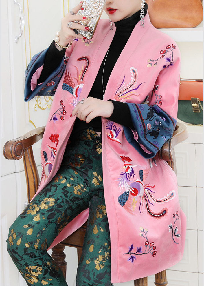 Pink Oriental Velour Warm Winter Coats