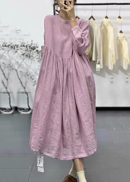 Pink Oversized Exra Large Hem Linen Dress Spring