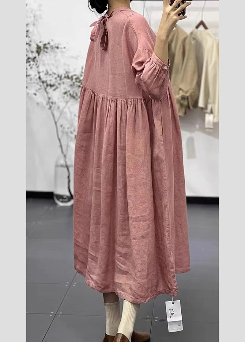 Pink Oversized Exra Large Hem Linen Dress Spring
