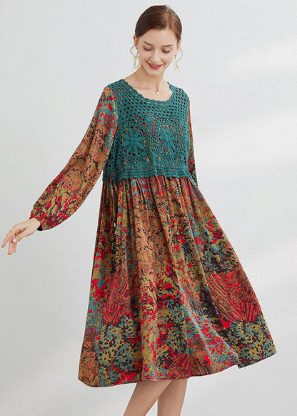 Blue Print Loose Dress Spring