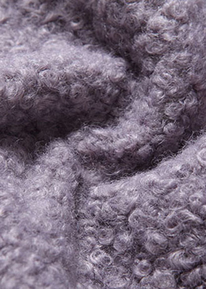Purple Peterpan Collar Patchwork Lace Fall Woolen Coat