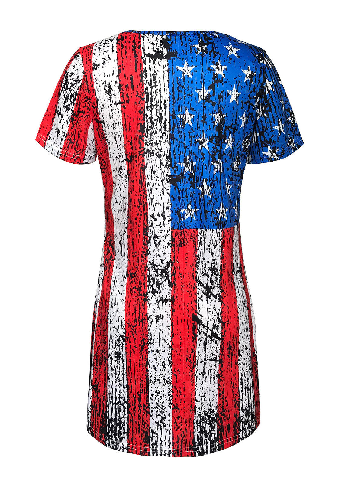Red Blue V Neck Print Maxi Dresses for Summer
