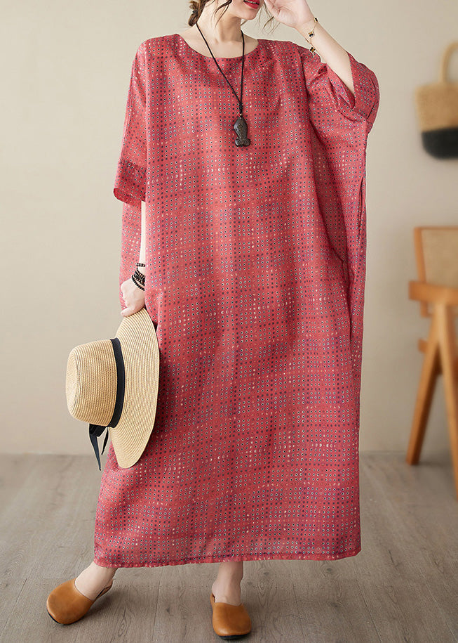 Red Print Party Long Dress Summer
