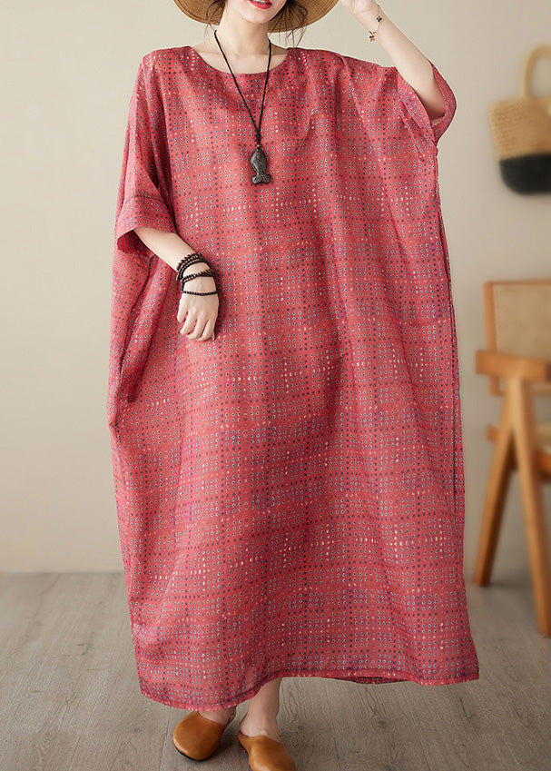 Red Print Party Long Dress Summer