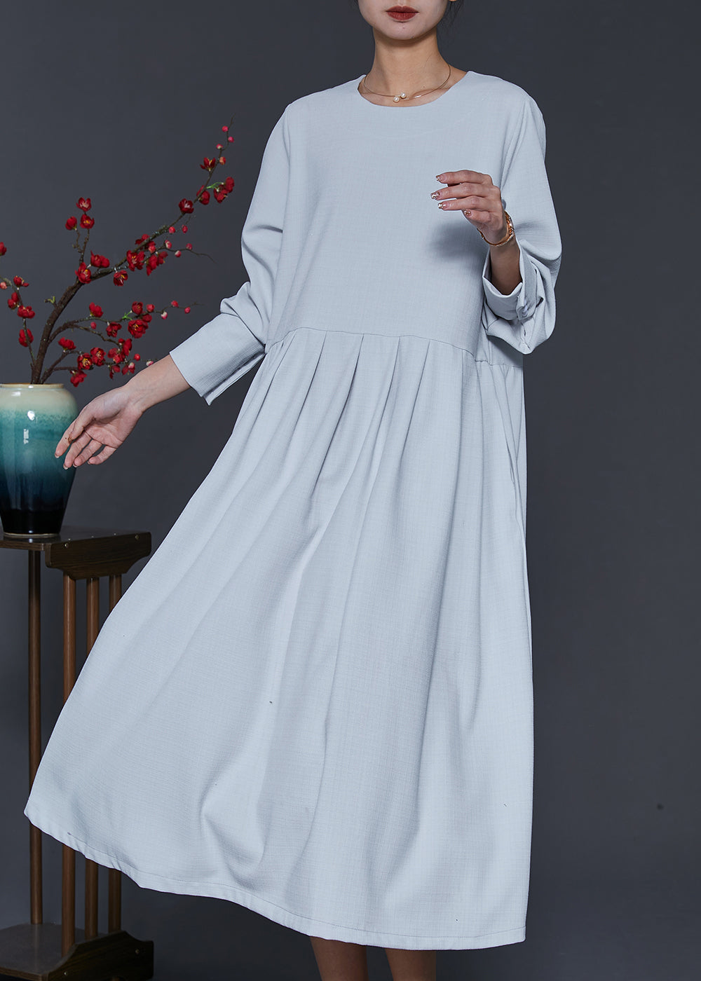 Sky Blue Oversized Exra Large Hem Cotton Dress Spring