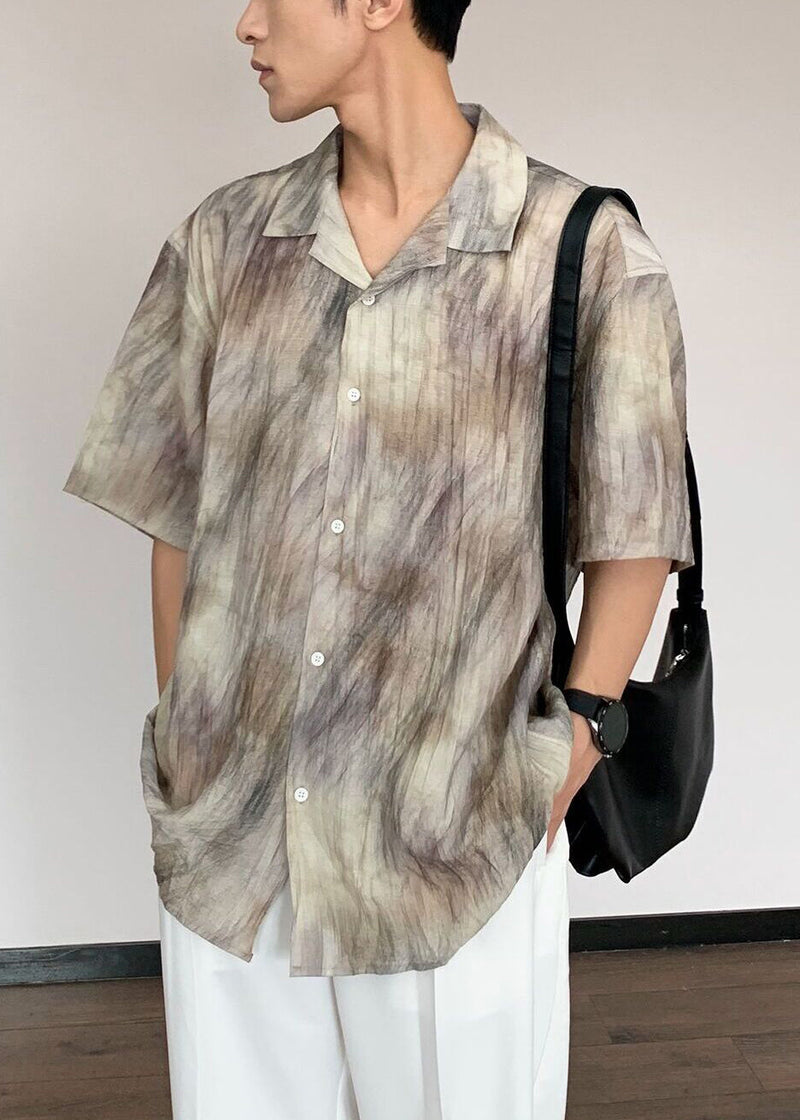 Tie Dye Button Cotton Shirt Summer